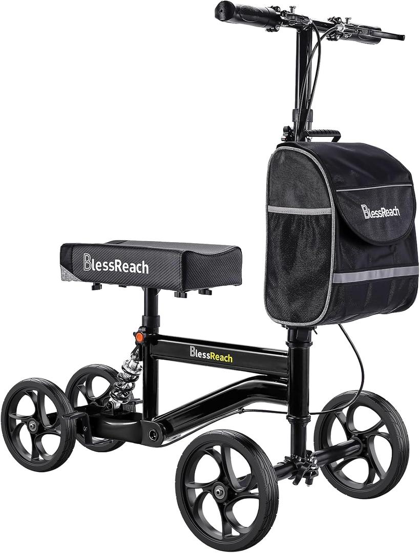 BlessReach Economy Knee Scooter, Steerable Knee Walker, Foldable Knee Scooters for Foot Injuries Adult Best Crutches AlternativeKnee Scooter for Adults.(Blacks)