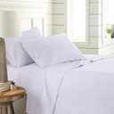 Southshore Fine Living, Inc. 14-Inch Deep Pocket Full Size Sheets, 4-Piece Fitted and Flat Sheet Set, White Pillow Cases, 90 GSM Microfiber Sheet Set, Microfiber Bedding, Bright White Sheets Full Size