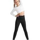 G4Free BareFeel Yoga Leggings for Girls Elastic Wide Waistband Lounge Pants with Pockets Dance Running 6-12 Years (Black,XL)