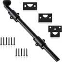 Tandefio 12" Cane Bolt for Gate Heavy Duty Solid Brass Slide Dutch Door Bolt Latch Black Hardware Locks Attic Latch for Dutch Sliding Barn Door Wooden Fence Metal Gate