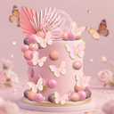 2 x Balls Cake Toppers Butterfly Cake Topper Rose Gold Cake Decorations