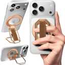 Magnetic Phone Grip & Stand for Desk, Bed & On-the-Go  Compatible with MagSafe  Secure One-Hand Hold, Comfortable Scrolling, Hands-Free Video Calls (Rose Gold)