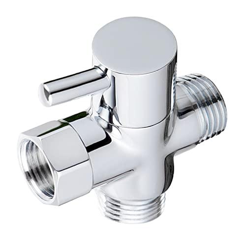 Sneatup Solid Brass 3-way G1/2 Shower Diverter Chrome Plating