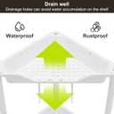 Orimade Rustproof 5 Tier Floor Standing Corner Shower Caddy Organizer, Plastic Metal Splicing Floor Corner Shelf Rack Stands for Bathroom, White