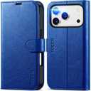 TUCCH Case Wallet for iPhone 17 Pro (6.3") 2025, Stand | RFID Blocking | 4 Card Slots | PU Leather | Magnetic Closure Folio Protective Cover | TPU Shockproof Inner Shell | Klein Blue