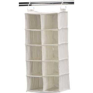 Household Essentials 311344 10 Pocket Hanging Shoe Storage Organizer for Closets | Natural Canvas