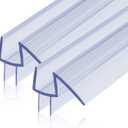 2-Pack ShowerDoor Bottom Seal 3/8" x 36" Polycarbonate Frameless Ultra Clear Shower Door Seal Strip for Glass Doors Stop Leaks and Create a Water Barrier Replacement Shower Cubicle