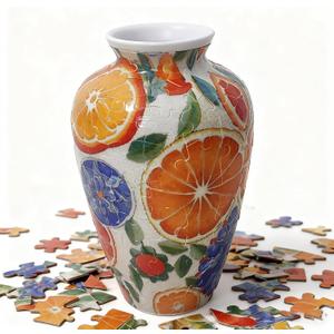 3D Puzzles Vase for Adults, 120 Pieces Plastic DIY Unique Pattern Vase House Warming Birthday for Flower Arrangements and Home Decor (A9)