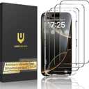 UNBREAKcable for iPhone 16 Pro Screen Protector, 3-Pack Full Coverage Tempered Glass [Military Grade Shatterproof] [9H Hardness] [Easy Installation Frame] [Bubble Free] for iPhone 16 Pro 6.3"