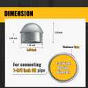 VIVIDA 1-3/8" Fence Post Caps, Chain Link Post Caps, Galvanized Steel, for 1-3/8" OD Pipe, Chain Link Fence Parts, 8 PCS