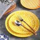 Selamica 10 inch Porcelain Dinner Plates, Large Size Serving Plate for Salad, Pancakes, Steak, Set of 6, Assorted Colors