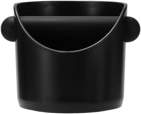 Coffee Knock Box, 4.6 in, Barista Style Espresso Grounds Knock Box, Removable Plastic Knock Rod, Non-Slip Base, Espresso Maker Accessory (Black)