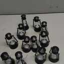 Ferraycle 12 Pcs Mini Lantern for Centerpiece Western Wedding Decor 4 Inch Camping Decorative with LED Candle Vintage Hanging Lantern Ornaments Bulk for Cowboy Cowgirl Xmas Party Decoration (Black)