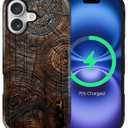 ZHEGAILIAN for iPhone 17 6.3",2-in-1 Case Compatible with MagSafe Shockproof Anti-Slip with Full-Body Protection Cover,Frosted Matte Textured Fashion Print Design for Girls Boys Tree Grain