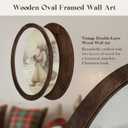 Wheatwin Vintage Christmas Santa Oval Framed Wall Art, Santa Picture Framed Wall Art, Neutral Winter Christmas Tree Wooden Wall Decor for Home Bedroom Living Room 14.5x9 Inch