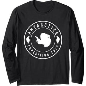 Antarctica Expedition 2025 Artic Travel Souvenir Retro Long Sleeve TShirt, Small