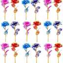20PCS Small Artificial Colorful Rose Flowers Galaxy Rose Crystal Flower Gifts for Wedding, Mother' s Day Memorable Days Birthday Valentine's Day, Color C