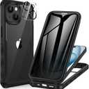 CENHUFO Privacy for iPhone 15 Case, Full Body Phone Case with Built-in 9H Tempered Glass Privacy Screen Protector and Camera Lens Protector, Anti Peep Spy Shockproof Bumper Clear Cover - Black