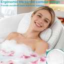 Bath Pillows for Tub,Luxury Bath Pillow for Neck and Back Support-with Comfortable Breathable Cotton 6 Non-Slip Suction (Regular Version)