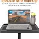 Indoor Cycling Desk - Foldable Tabletop with Non-Slip Surface - Adjustable Height Computer Stand, Bike Trainer & Treadmill Desks