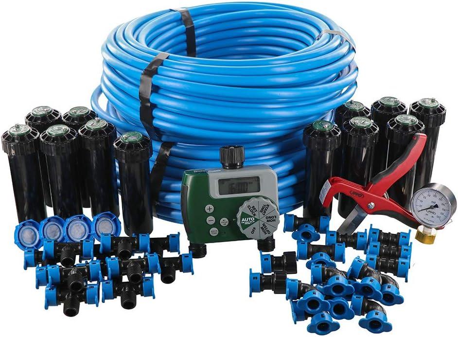 Orbit 2-Zone All-in-One Automatic Watering System - Automatic Sprinkler System for Yard Irrigation Setup - DIY Lawn Kit - Double Outlet Hose Timer - Easy Push-Fit Technology - Large Coverage - 50021, Large Area