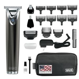WAHL USA Stainless Steel Lithium Ion 2.0+ Slate Beard Trimmer for Men - Electric Shaver, Nose Ear Trimmer, Rechargeable All in One Men's Grooming Kit - Model 9864