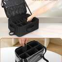 Relavel Makeup Backpack with Makeup Brush Case, Extra Large Travel Train Case Professional Artist Kit Set Bag with 4 Clear Bags, Brush Storage Organizer Box for Cosmetic Hair Tools, Black