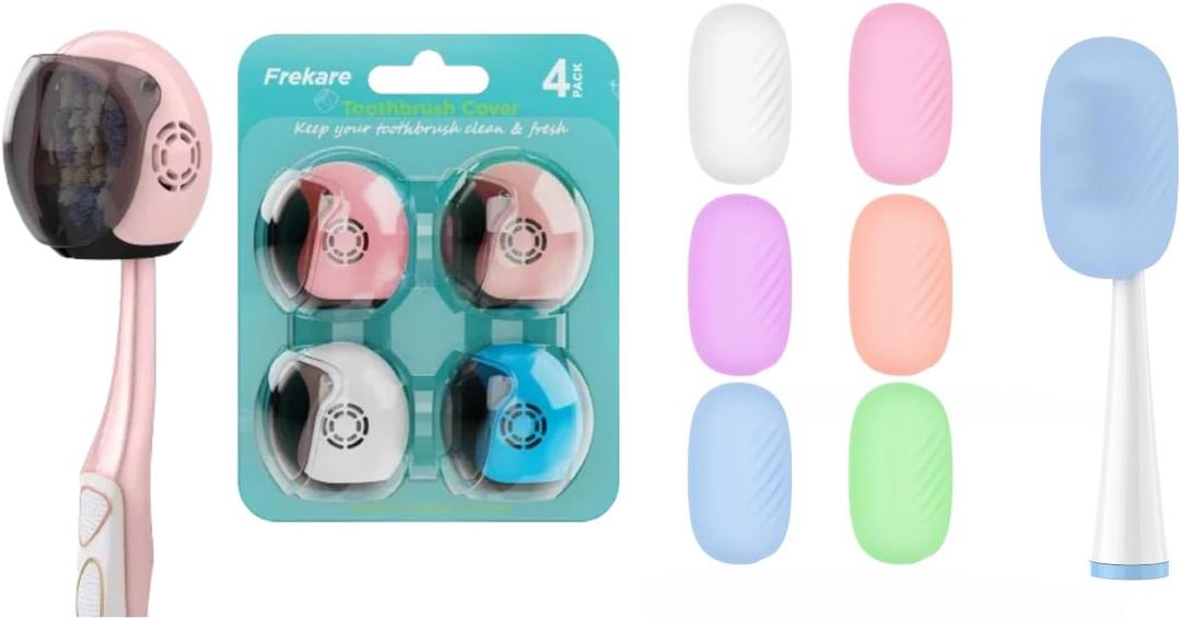Helmet Toothbrush Covers Caps & Silicone Toothbrush Head Protector Replacement for Household Travel