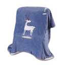 TILLYOU Toddler Flannel Blanket - Warm Cozy Baby Blanket for Boys and Girls, Smooth Cute Lightweight Blanket for Bedding Crib Stroller, 4050 inches, Navy Deer