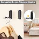 Dntorx Folding Coat Hooks, 4 Pcs Foldable Black Wall Hooks Heavy Duty Foldable Hook Bathroom Towel Hooks Robe Hooks Wall Mounted for Hanging Coat Towels Clothes Hat Bags Keys