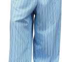 Men's Striped Baggy Wide Leg Pants Zipper Business Casual Dress Pants with Pockets (Blue, XL)