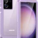 Lanhiem for Samsung Galaxy S23 Ultra Case, IP68 Waterproof Dustproof Case with Built-in Screen Protector, Full Body Protective Phone Cover for Galaxy S23 Ultra 5G 6.8 Inch, Purple