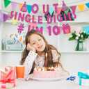 2 x Generic Out Single Digits I'm 10 Banner, Double Digits 10 Banner, Happy 10th Birthday Banner for Girls, Glitter Hot Pink 10th Birthday Party Decoration Supplies