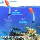 2 Sets Snorkeling Gear for Kids, Kids Snorkel Set for Ages 6-14, Dry Top Snorkel Mask Set for Youth Boys Girls Junior, Tempered Glass Diving Swimming Mask Goggles