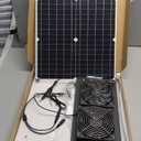 25W Solar Powered Fan for Chicken Coop, Plug Play, Solar Exhaust Fan for Shed, Greenhouse, Dog House, Kennel, Attic, Barn, Waterproof Ventilation with Strong Airflow, Easy Connector (25W 36.0 x 33.0 INCHES with Dual Fan Combination)