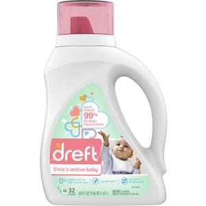 Dreft Stage 2: Active Baby Liquid Laundry Detergent, 32 Loads 46 fl oz