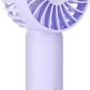 Nezylaf Mini Handheld Fan, Portable Fan Rechargeable with 3 Speeds, Travel Essential Summer Accessory for Women: Hand fan for, Makeup, Eyelash, and Face Cooling (Purple)