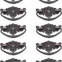 10pcs Vintage Bail Pulls Drop Ring Handle 2.9in Length for Dresser Drawer Closet Cupboard Box Case (Holes Centres 2.5in Bronze)