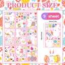 3 x 9 Sheets Easter Window Clings for Glass Windows, Cute Eggs Bunny Flower Window Stickers Decal for Home Office School Spring Decoration (Easter)