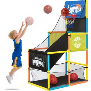 LovesTown Arcade Basketball Game, Basketball Hoop for Kids with 4 Balls Outdoor Indoor Active Play Toys Carnival Games Birthday Gifts for Boys Girls