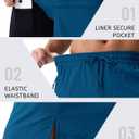 MAGCOMSEN Men's Swim Trunks with Compression Liner 9" Quick Dry Beach Shorts with Zipper Pockets (32, Peacock Blue)