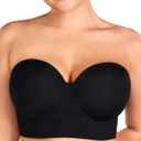 HSIA Strapless Bras for Women, Longline Corset for Large Bust Plus Size Supportive Bustier Minimizer Convertible Bandeau, 40D