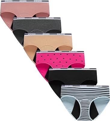 Boboking Teen Girl's Cotton Period Panties Big Girls Breathable Briefs Women Underwear (X-Large, Mixed Colora/5pack)