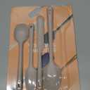 5 Pieces Silicone Spatula Set, Food Grade Rubber Spatula, Upgrade Strong Handle with Ergonomic Grip, Heat Resistant Up to 600F for Nonstick Cookware, Cooking Creamy White (Beige)