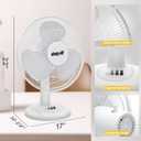 Shop-Air 16" Oscillating Table Fan, 3 Speeds, High-Velocity, Quiet & Powerful Air Circulation, 70 Adjustable Head Tilt,Ideal for Home, Bedroom or Office, White