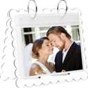 Small Photo Albums 4x6 Pictures with Stand, Flip-Through 4x6 Photo Album with Removable Pages - Baby Photo Album with Acrylic Scalloped Cover, Desktop Display for Nursery, Gifts for wedding (Medium)