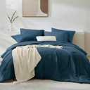 WRENSONGE Queen Comforter Set- 7 Pieces Soft Blue Bed in a Bag with Fitted Sheet, Flat Sheet, 2 Pillow Shams, and 2 Pillowcases- Warm Bedding Sets Queen for All Season (Queen(90"x90"))