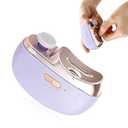 Electric Nail Clipper, 2 in 1 Electric Nail Clippers for Seniors and Adults, Baby Automatic Nail Clipper with Polishing, Light & Storage, Smart Nail Clipper 2-Speed for Fingernail (Purple)