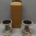 Deco 79 Mango Wood Solid Candle Holder, Set of 2 6"H, 5"W, Brown