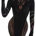 Women's 2025 Sexy Club Mini Dress Lace Babydoll High Neck Long Sleeve Cutout Short Bodycon Dresses (Black)